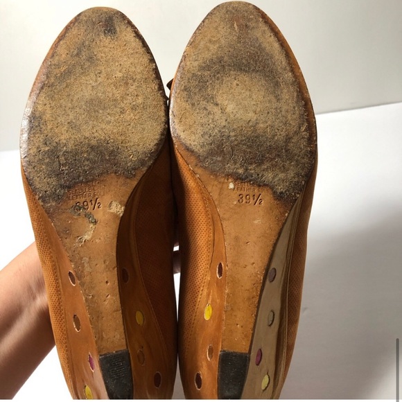 Tan Suede Flats with Bow and Metallic Accents - Picture 8 of 8